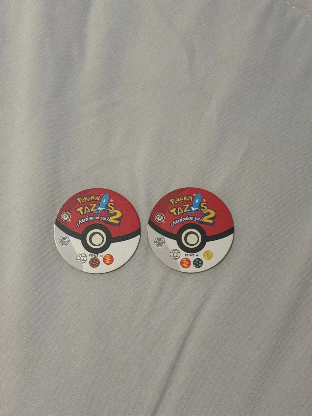 Pokemon Blue Blastoise & Orange Marowak Tazos 1998